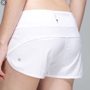 White lululemon speed short, size 6